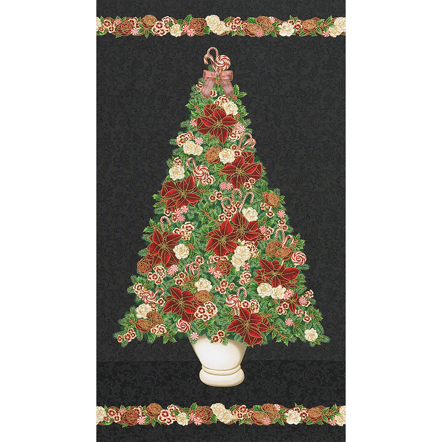 Holiday Flourish Peppermint Twist - Christmas Tree Black Metallic Pane