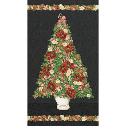 Holiday Flourish Peppermint Twist - Christmas Tree Black Metallic Panel