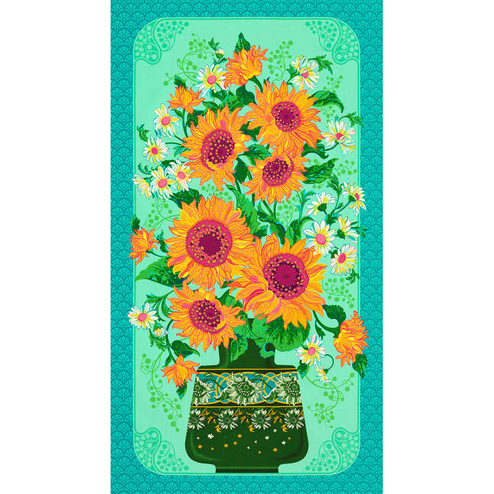 Sunflower Sonata - Sunflower Aqua Panel