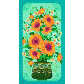 Sunflower Sonata - Sunflower Aqua Panel
