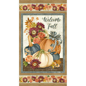 Hello Fall - Pumpkins Autumn Harvest Metallic Panel