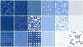 Jardin Blue Favorites Fat Quarter Bundle - 18 Pieces