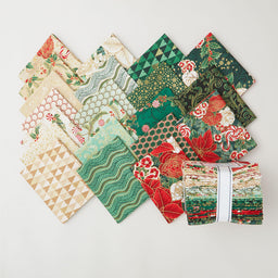 Holiday Flourish Peppermint Twist Pine Colorstory Metallic Fat Quarter Bundle
