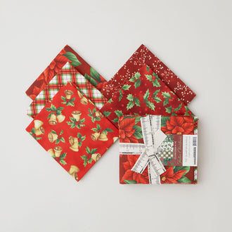 Festive Christmas Favorites Red Fat Quarter Bundle - 5 Piece