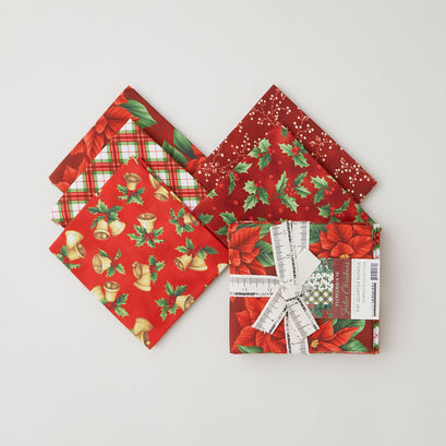Festive Christmas Favorites Red Fat Quarter Bundle - 5 Piece