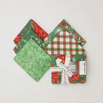 Festive Christmas Favorites Green Fat Quarter Bundle - 5 Piece