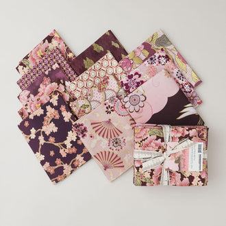 Imperial Collections - Graceful Cranes Plum Colorstory Metallic Fat Quarter Bundle