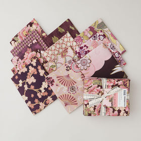 Imperial Collections - Graceful Cranes Plum Colorstory Metallic Fat Quarter Bundle