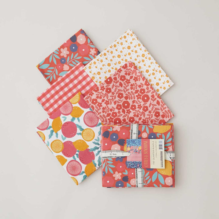 Citrus & Sunshine Fat Quarter Bundle - Coral 5 Piece