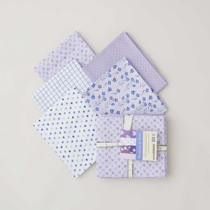Blossoms & Bows Fat Quarter Bundle - Lavender 5 Piece