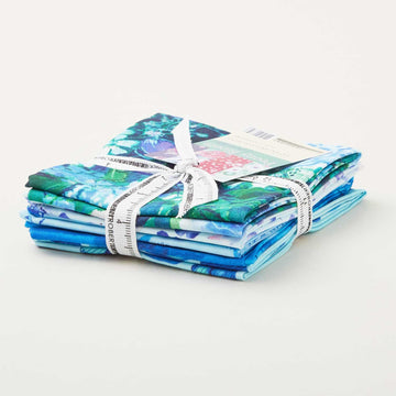 Peony Bloom Blue Fat Quarter Bundle - 5 Piece