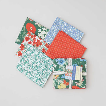 Enchanted Garden Fat Quarter Bundle - Green Colorstory 5 Piece