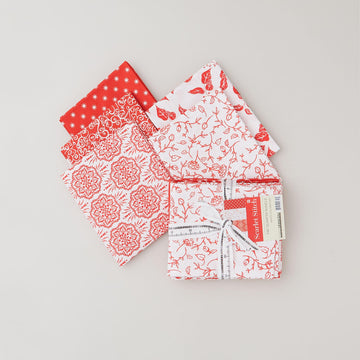 Scarlet Stitch White Fat Quarter Bundle - 5 Piece