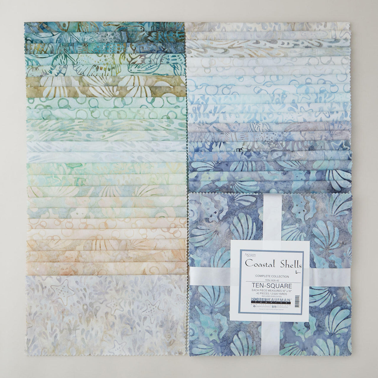 Artisan Batiks Coastal Shells Ten Squares