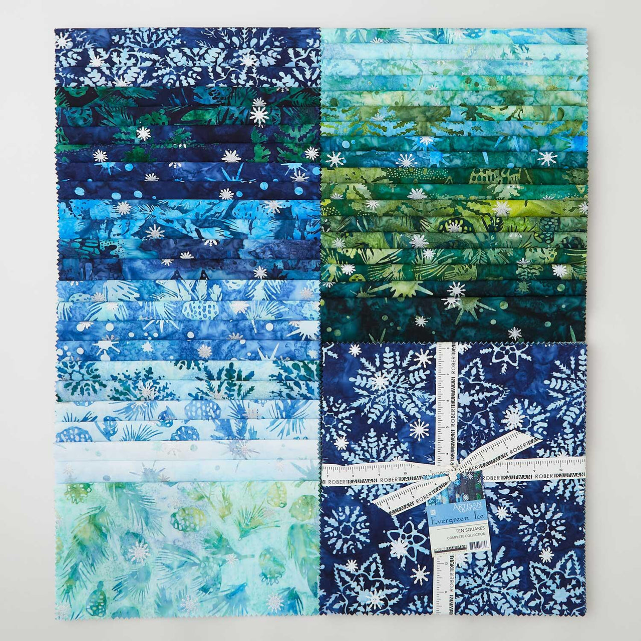 Artisan Batiks - Evergreen Ice Ten Squares