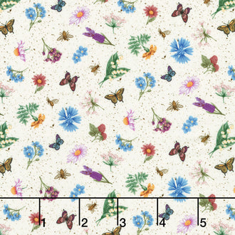 Botanical Garden Favorites - Butterflies Natural Yardage
