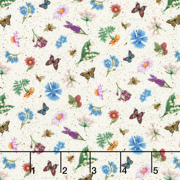 Botanical Garden Favorites - Butterflies Natural Yardage