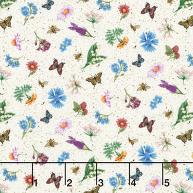 Botanical Garden Favorites - Butterflies Natural Yardage
