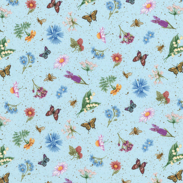 Botanical Garden Favorites - Buterflies Sky Yardage