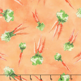 Garden Goodness - Tossed Carrot Bunches Carrot Yardage