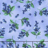 Garden Goodness - Tossed Blueberry Sprigs Blueberry Yardage