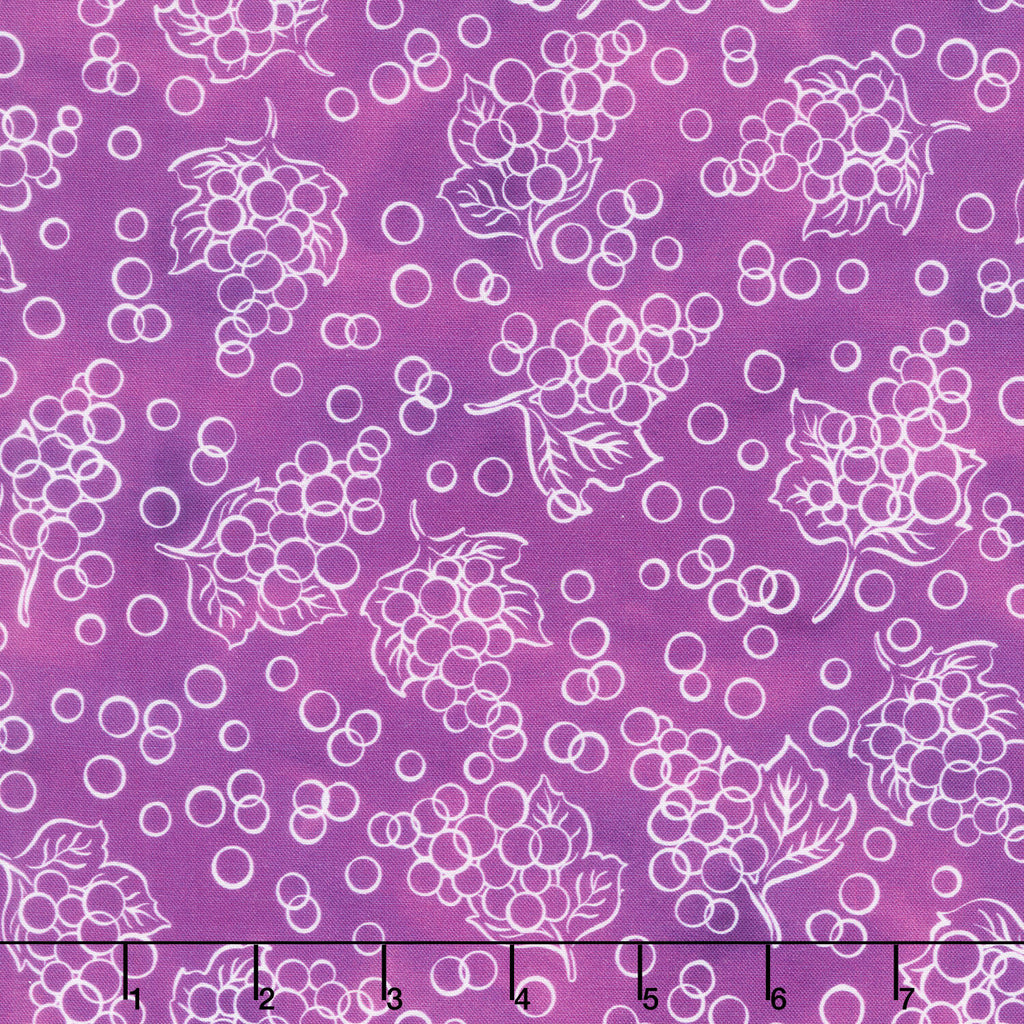 Garden Goodness - Grape Bunches Linework Grape Yardage