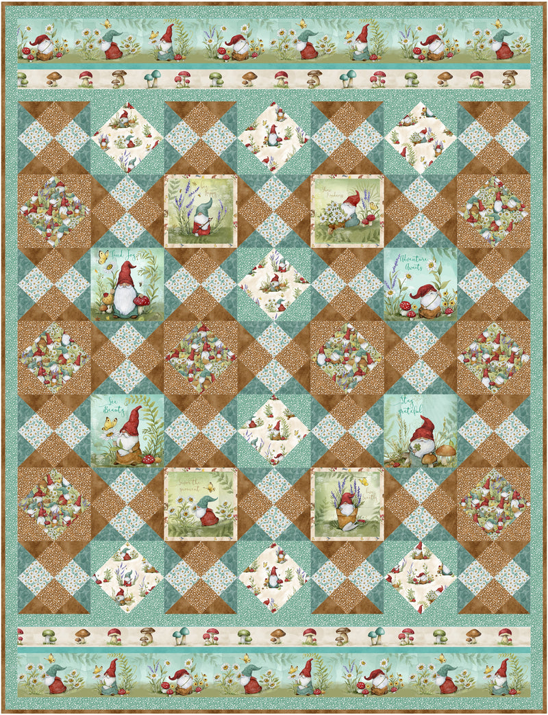 Savor the Gnoment Twin Quilt