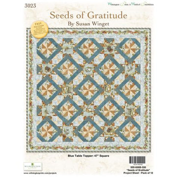 Seeds of Gratitude Table Topper - Blue Free Quilt Pattern