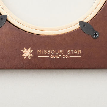 Missouri Star Hoop Display: 5" Hanging Dark Walnut Triple Hexagon Frame