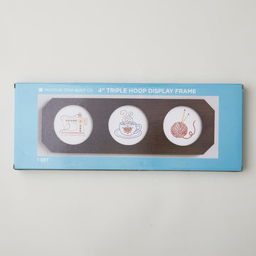 Missouri Star Hoop Display: 5" Hanging Dark Walnut Triple Hexagon Frame