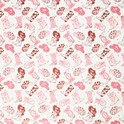 Cuddle Prints - Fancy Boots Hot Pink Yardage