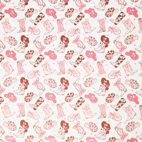 Cuddle Prints - Fancy Boots Hot Pink Yardage