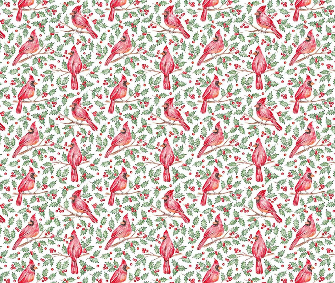 Quilting Cuddle Prints - Christmas Keepsake Cardinal Joy Multi Yardage