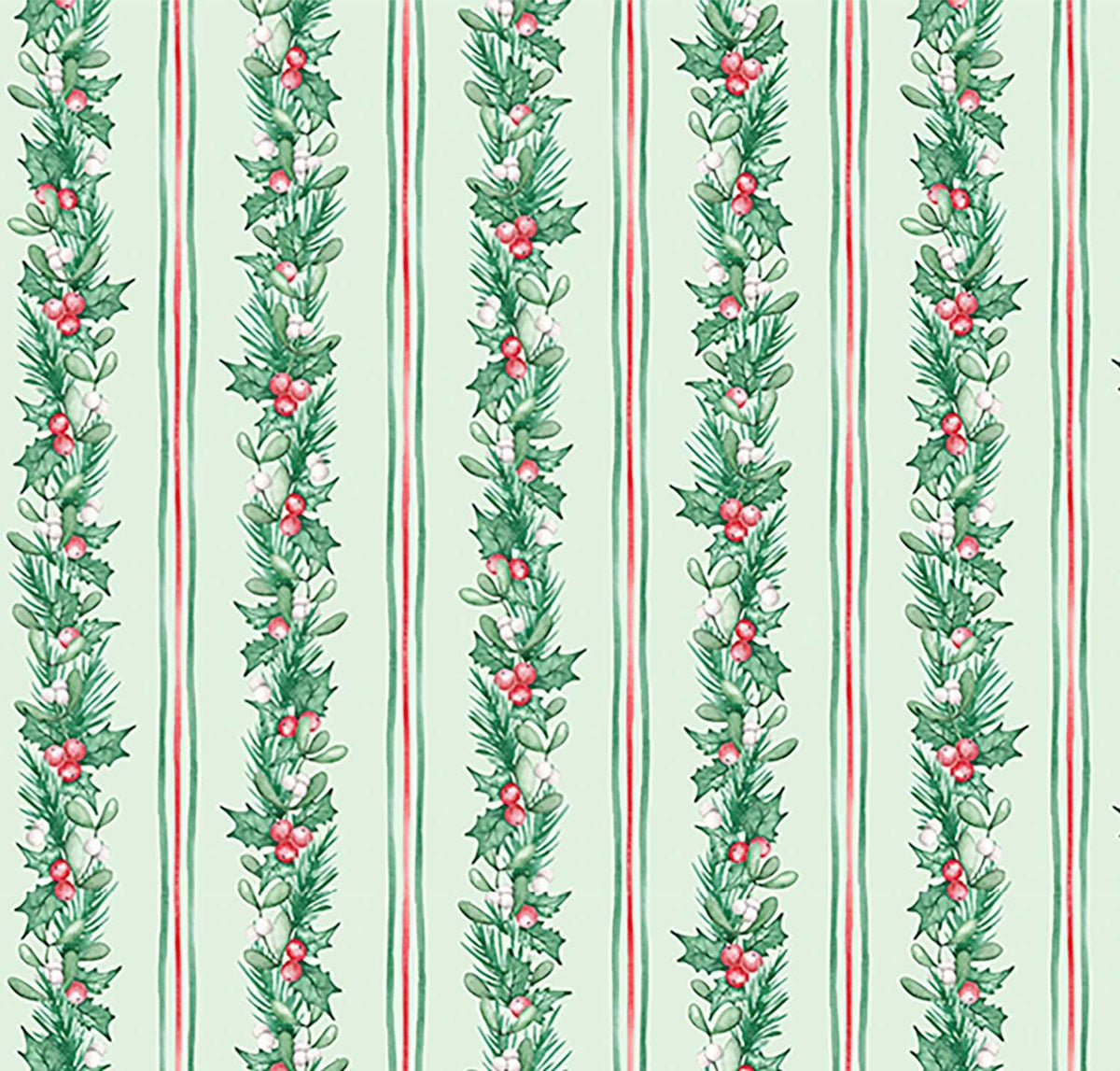 Quilting Cuddle Prints - Christmas Keepsake Holly Trail Juniper Yardage