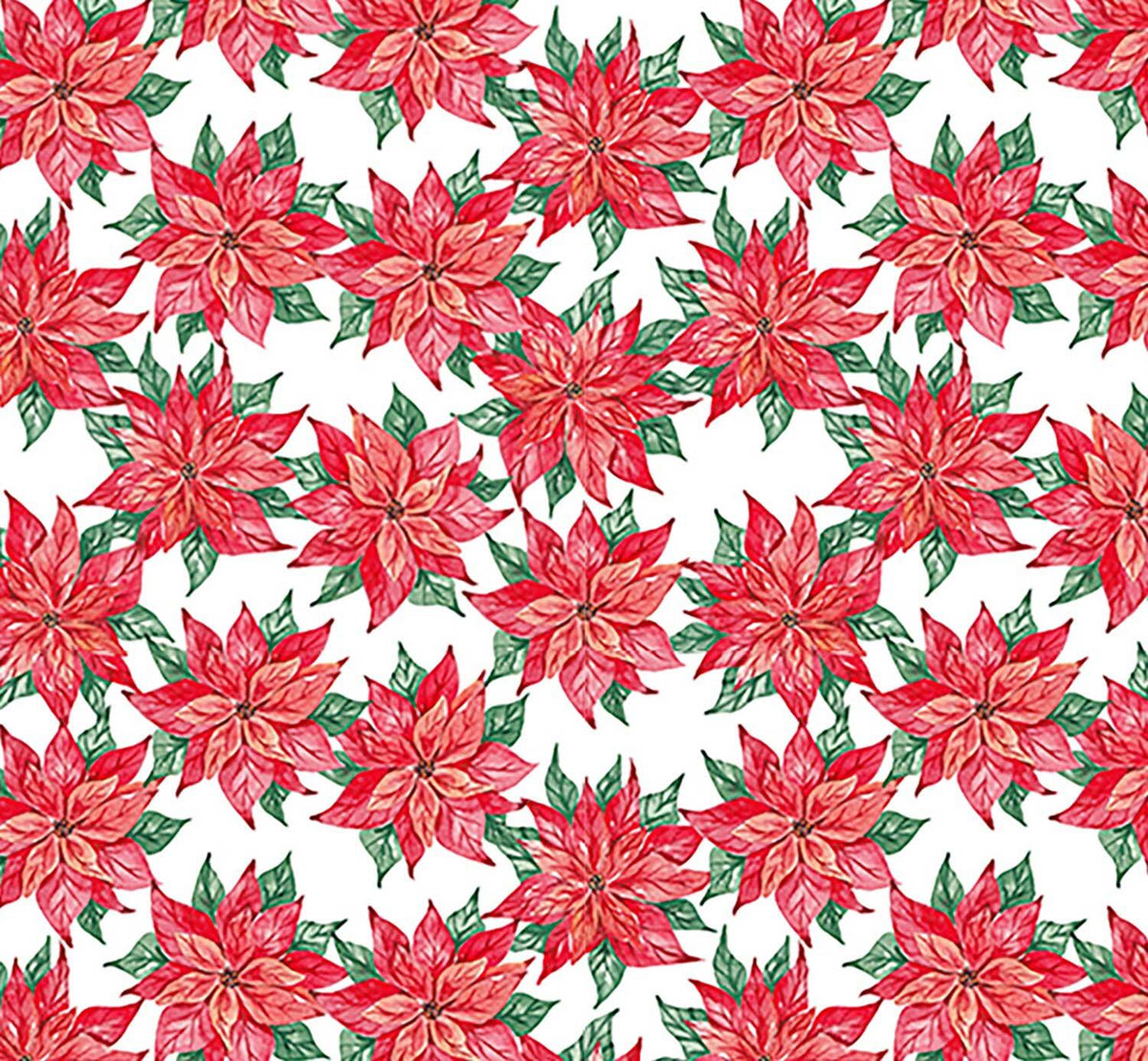 Quilting Cuddle Prints - Christmas Keepsake Poinesttias Cardinal Yardage