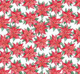 Quilting Cuddle Prints - Christmas Keepsake Poinesttias Cardinal Yardage