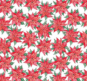 Quilting Cuddle Prints - Christmas Keepsake Poinesttias Cardinal Yardage