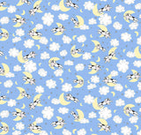 Quilting Cuddle Prints - Goodnight Farm Over The Moon Blue Yardage