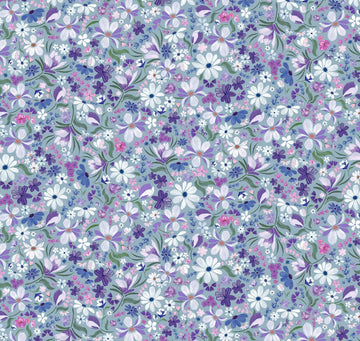 Quilting Cuddle Prints - Whispering Blooms Charmed Purple Yardage