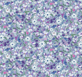 Quilting Cuddle Prints - Whispering Blooms Charmed Purple Yardage