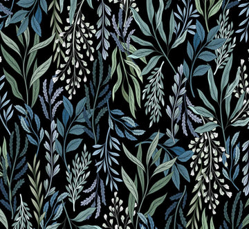 Quilting Cuddle Prints - Whispering Blooms Dreamweaver Black Yardage