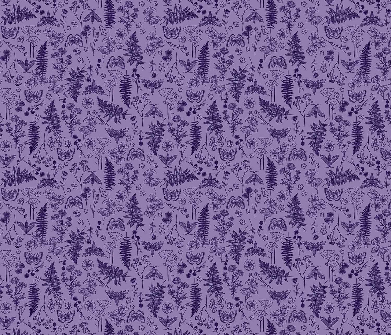 Quilting Cuddle Prints - Whispering Blooms Faegrove Purple Yardage