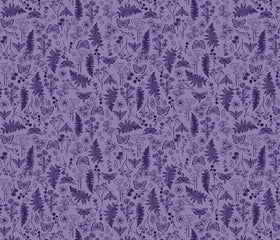 Quilting Cuddle Prints - Whispering Blooms Faegrove Purple Yardage