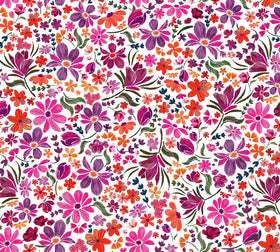Quilting Cuddle Prints - Whispering Blooms Mystic Snow Yardage