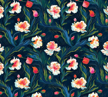 Quilting Cuddle Prints - Whispering Blooms Nightshade Vibrant Yardage