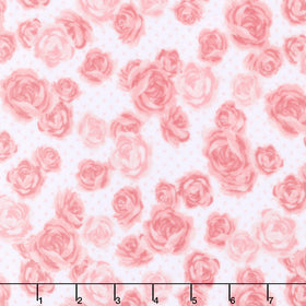 Cuddle® Prints - Cottage Rose Lane Mayfair Seashell Digitally Printed Minky Yardage