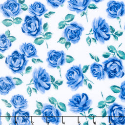 Cuddle® Prints - Cottage Rose Lane Yorkshire Blue Bonnet Digitally Printed Minky Yardage