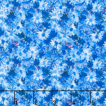 Cuddle® Prints - Wanderlust Daisies Blue Digitally Printed Minky Yardage