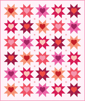 Stars and Hearts Free Quilt Pattern by Elise Lea