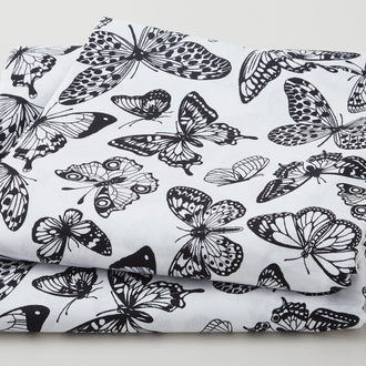 Domino Effect 118" - Butterflies White/Black 3 Yard Cut